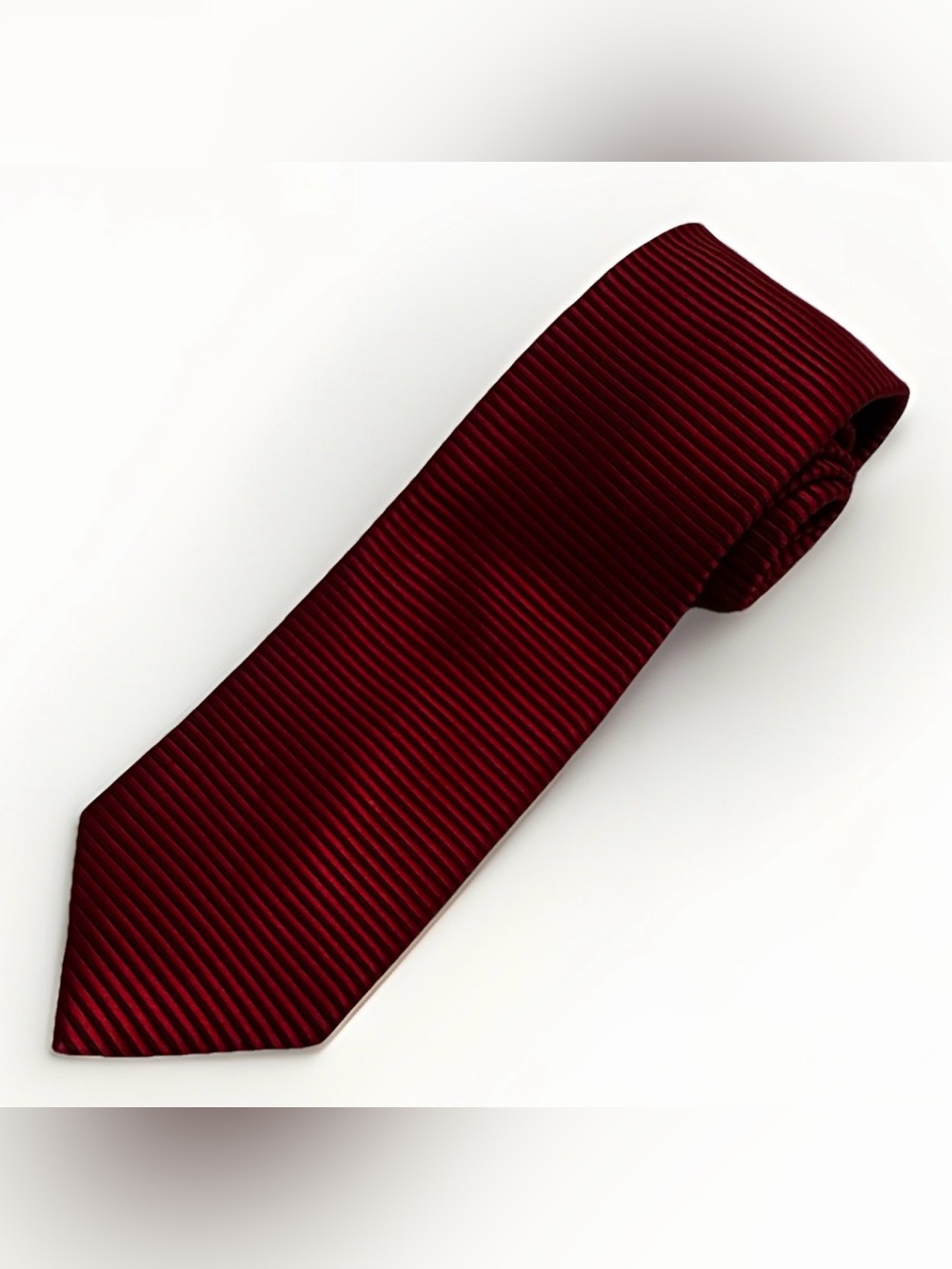 Tucci Firenze Italian 100% Silk Tie Deep Red Classic Italian Craft Creazioni Men